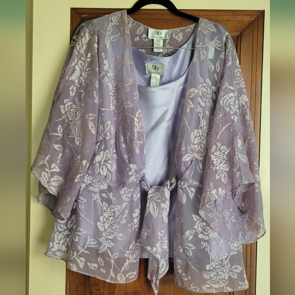 Floral Sheer Purple Kimono